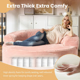 OVIOS 59" O-Shape Modular Couch, Plush Corduroy Fabric, No Assembly Required
