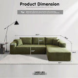OVIOS 104" L-Shape Modular Couch with Chaise,Cloud Velvet Fabric,No Assembly Required